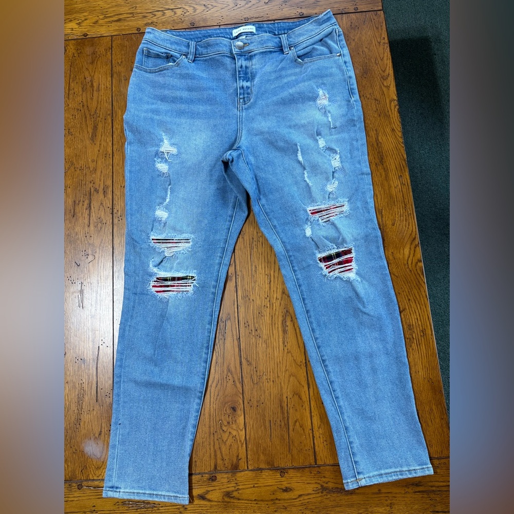 Lane Bryant Light Blue Distressed Skinny Jeans